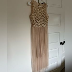 Champagne Tulle Slip Dress
